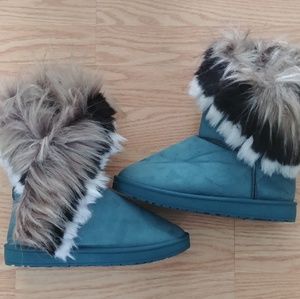 Brand New Faux Fur & Leather Boots 8.5